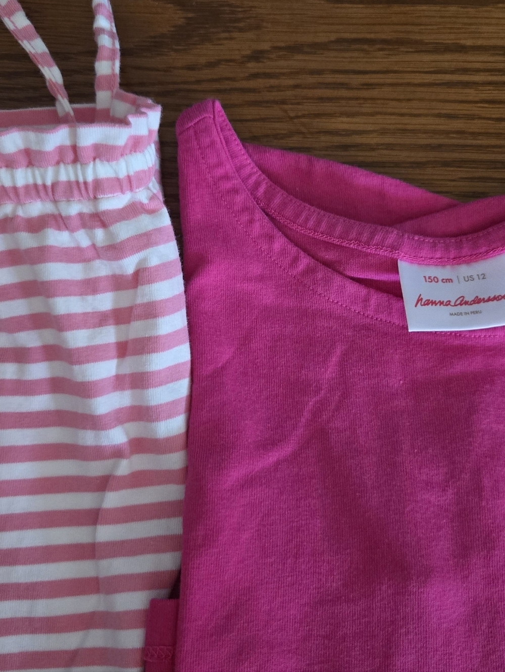 ✨️ Hanna Andersson 1 Hot Pink Crewneck Tee And 1  Pink stripe fashion top. ✨️